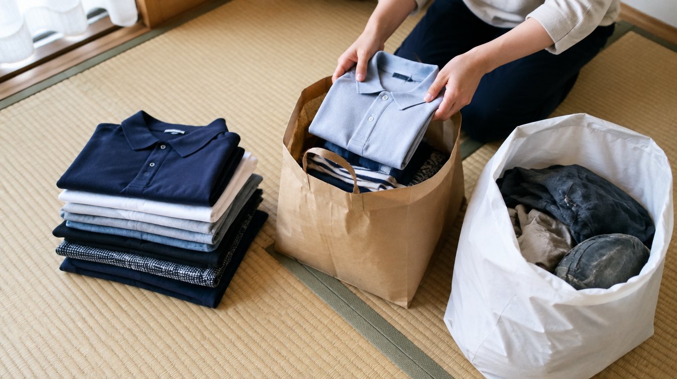 売る・譲る・処分の3つに分けたゴルフウェア