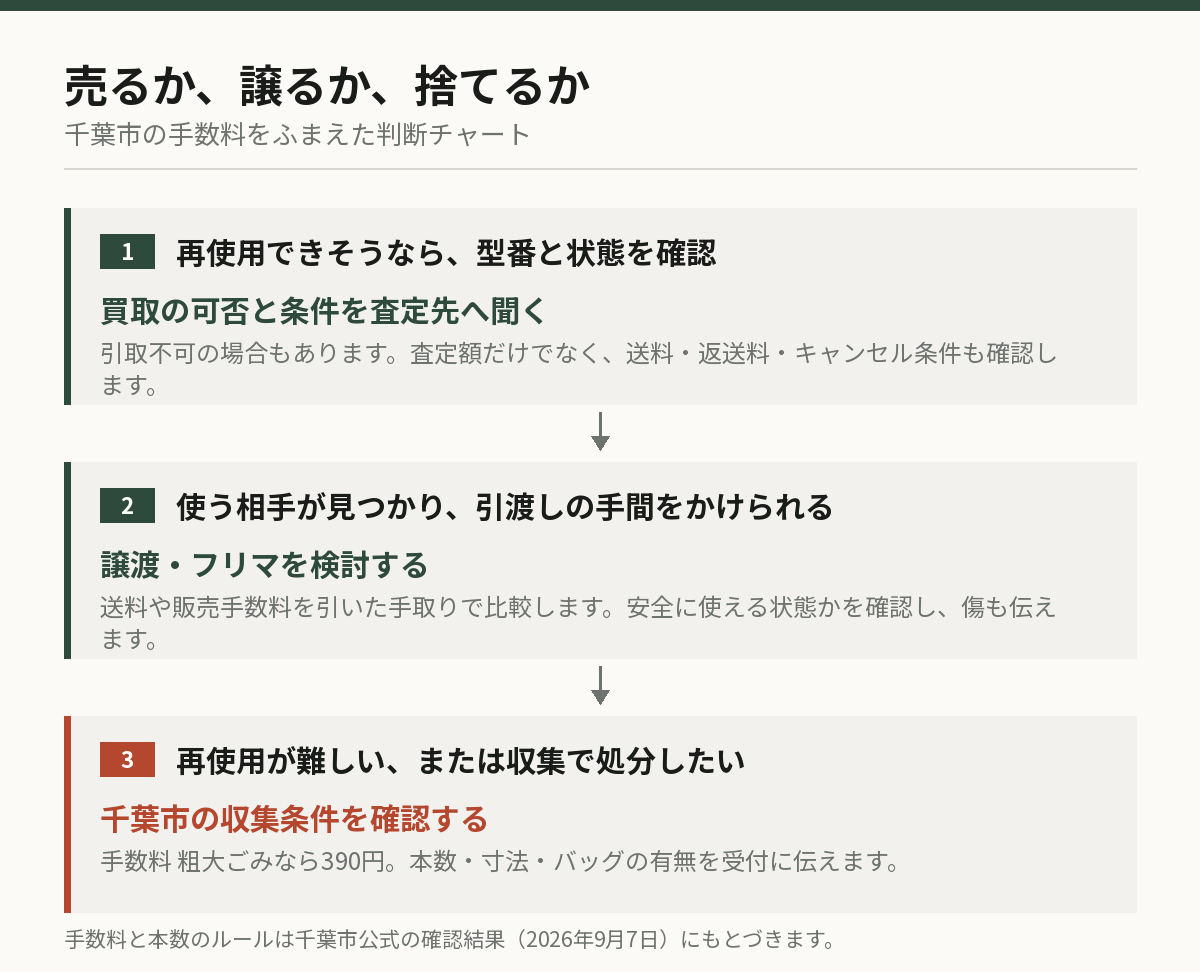 千葉市で売る・譲る・捨てるを選ぶ判断チャート