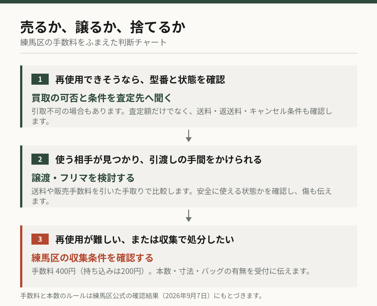 練馬区で売る・譲る・捨てるを選ぶ判断チャート